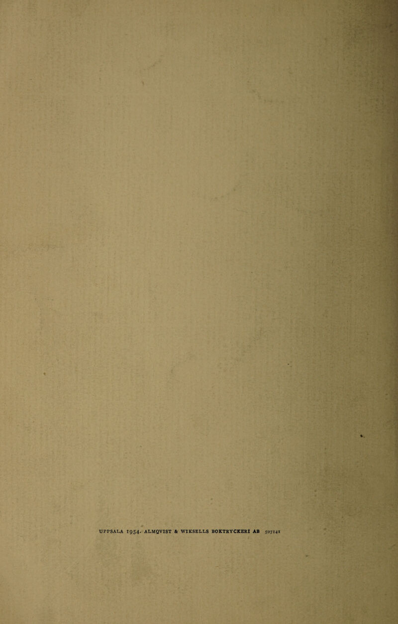 UTPSAI.A 1954. ALMQVIST & WIKSELLS BOKTRYCKERI AB I S27MI
