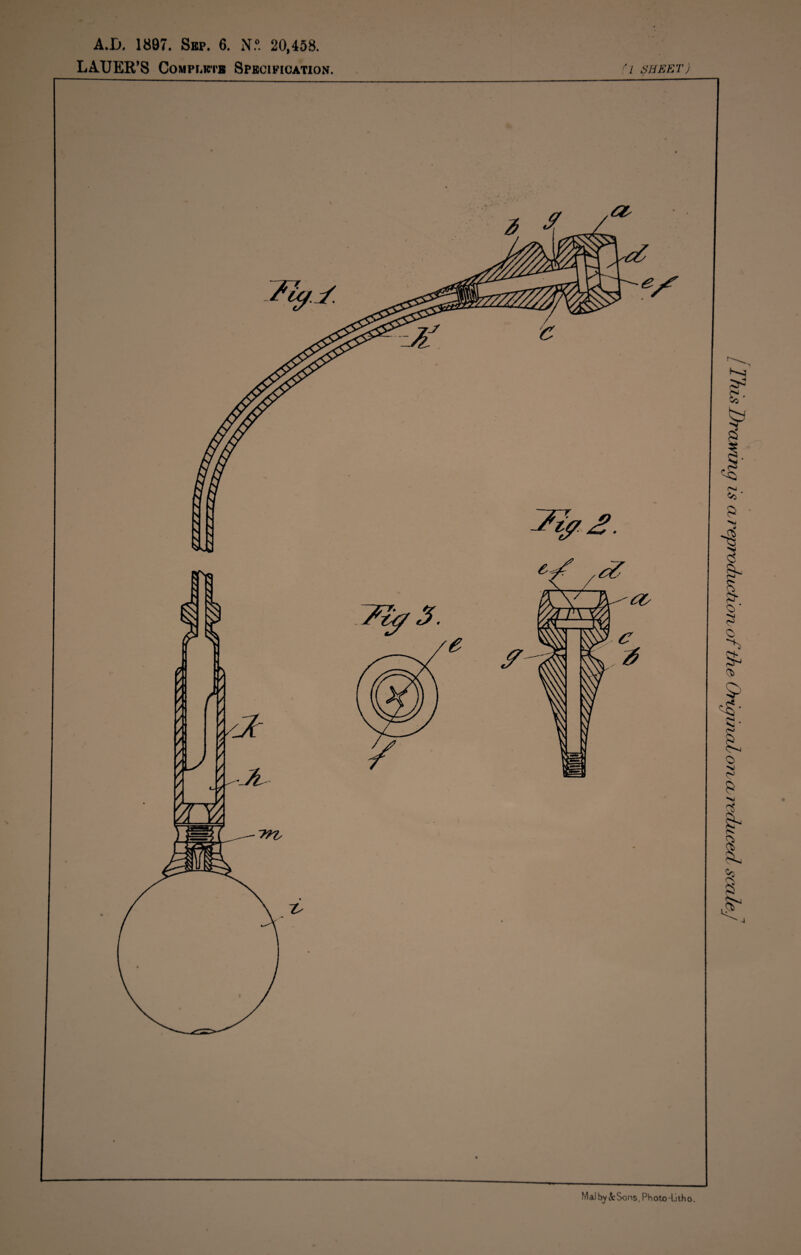 A.B. 1897. Sep. 6. N.°. 20,458. LAUER’S Compi.ktb Specification. fl SHEET)