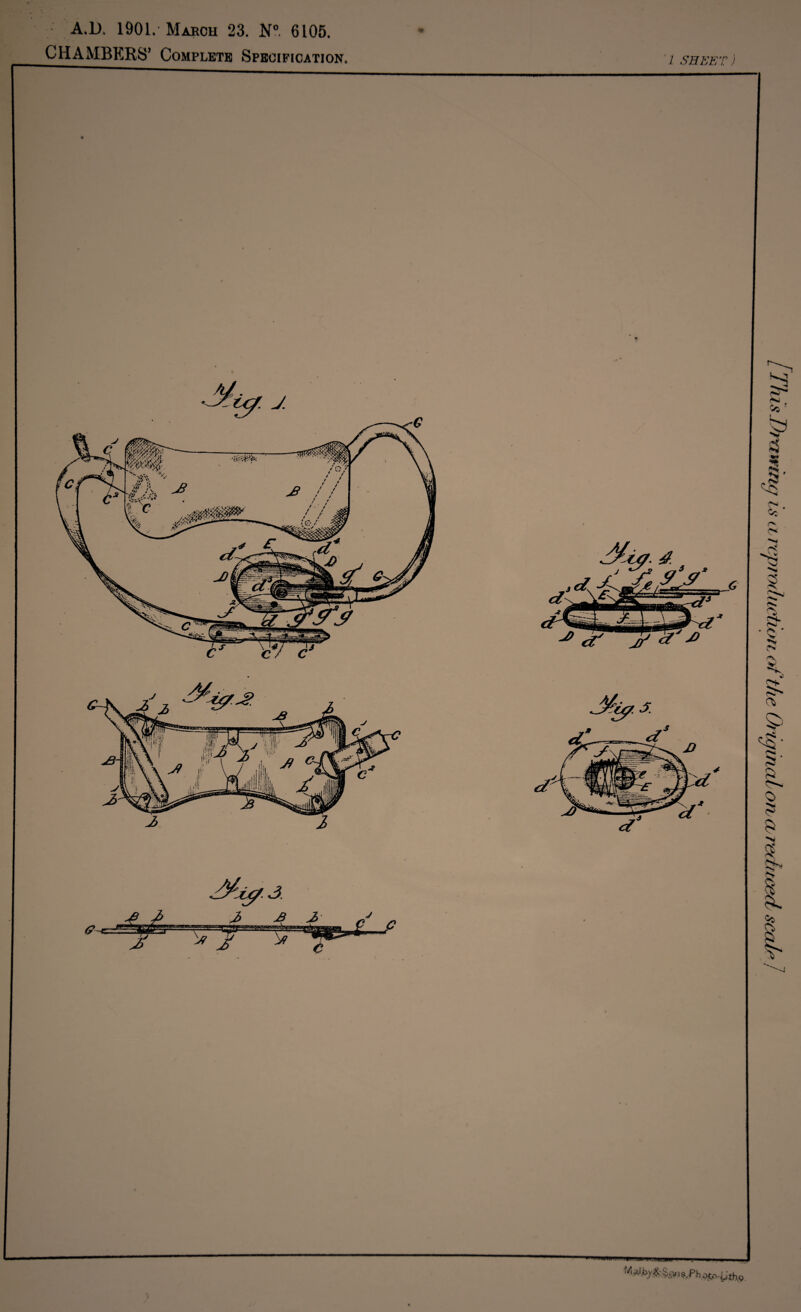 A.D. 1901.- March 23. N° 6105. CHAMBERS’ Complete Specification 'l SHEET ) us Drawing is a i