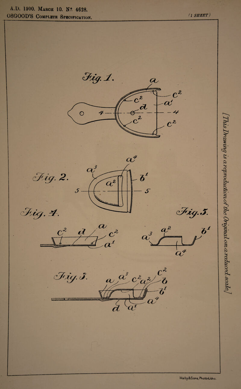 v\ A.D. 1900. March 10. N?. 4628. OSGOOD’S Compi.str Specification. (I SHEET) Mai bj &$ on $, Ph o to-Uth o.