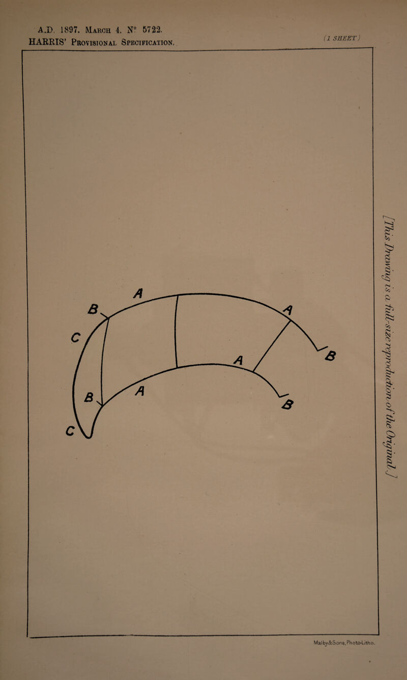 HARRIS' Provisional Specification. (l SHEET) MaJ b^&Sons, PWotX)-Lith o.