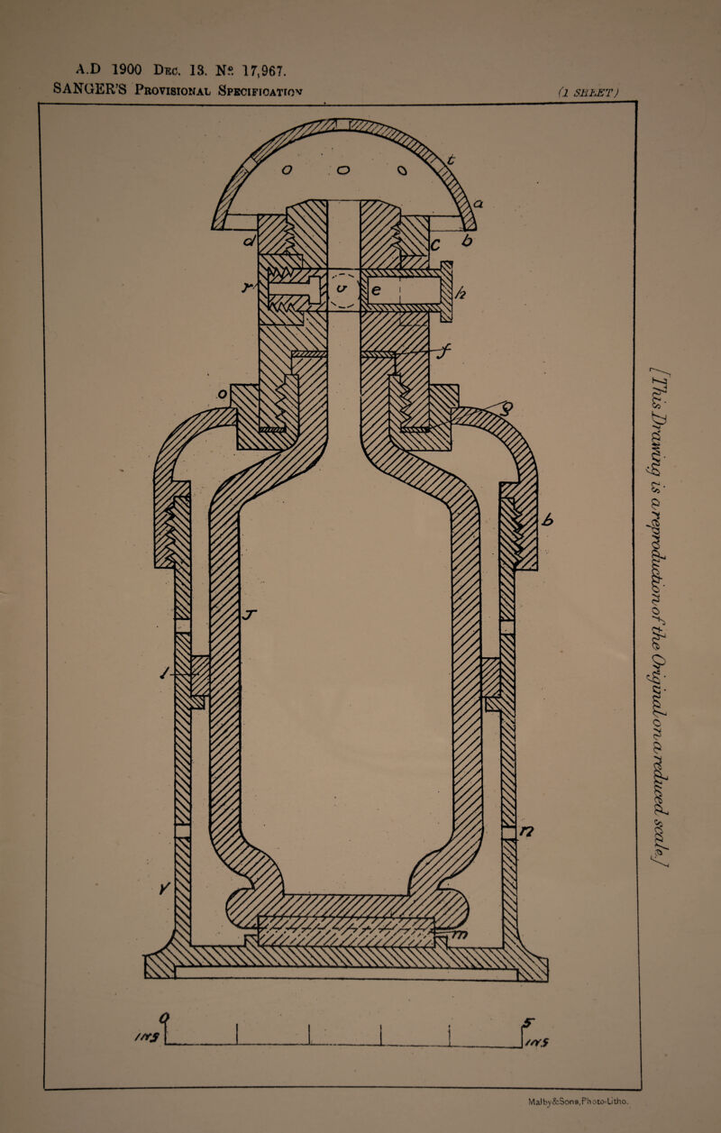 A.D 1900 Dec. 13. NS 17,967. SANGER’S Provisional Specificatiov (i sheet)