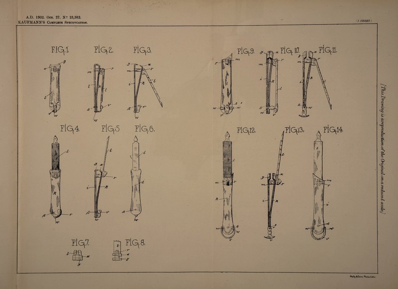 A.D. 1902. Oct. 27. N.® 23,382. KAUFMANN’S Complete Specification. (1 SHEET) MfcJbyitSons Photo-Li tho. is a reproJudwrb of the OngijvaL ore a reduce* L scale.]