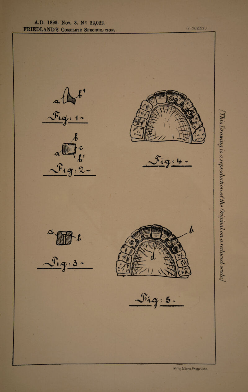 A.D. 1899. Nov. 3. N.°. 22,022. FRIEDLAND’S Complete Specification. 1 SHEET; MHby (5c Sons, Photo-Litho.