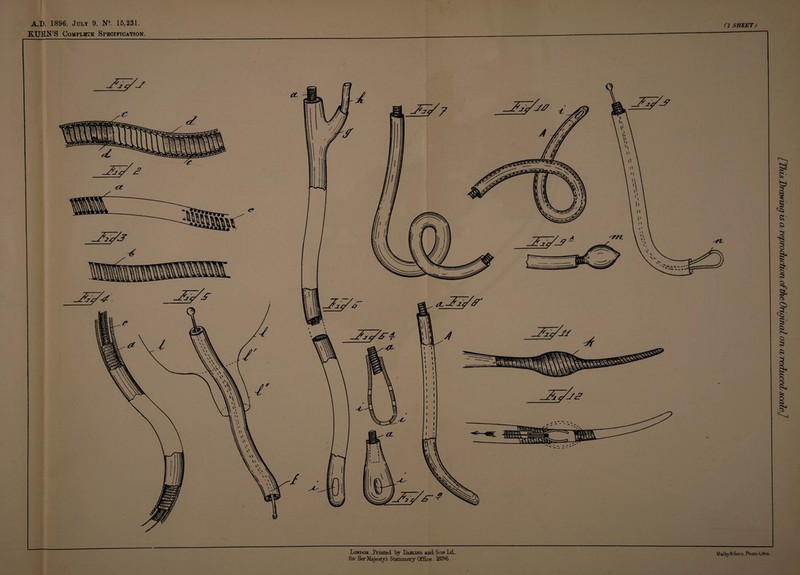 A.D. 1896. July 9. N?. 15.231. KUHN’S Complete Specification. (1 SHEET) for Her Majesty's Stationery Office . 1896. [This Drawing is a reproduction of the Original on cl rcdujceiL scale]