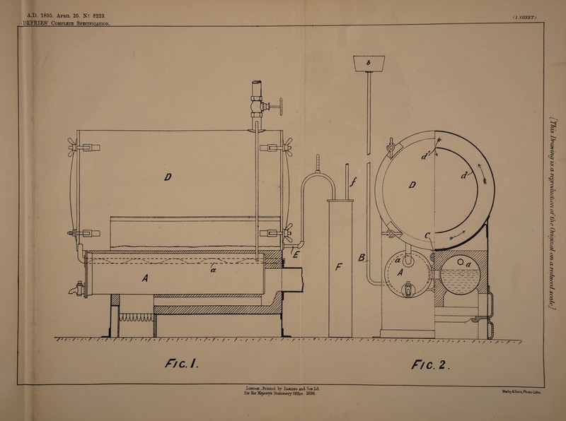 A.D. 1895s April 25, N.°. 8223, r\T?1?'nTT?ci) n_ a_ (1 SHEET) nc. /. F/c.2. London.-Printed by Dahuot& and Scnr-XcL. MaJ by &Sons, Pnato-litho. [This ]hawing is a reproduction of the Original on, a reduced scale]