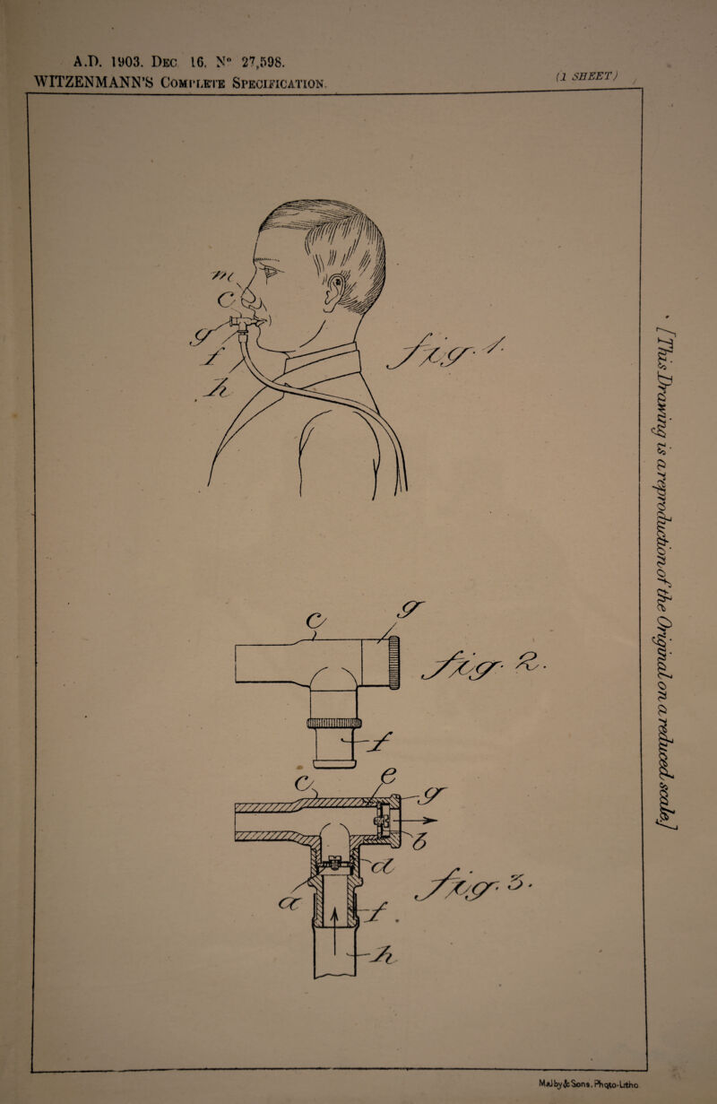 MuibjifcSons, PhqtoUtho AJ). 1903. Dec 16, N° 27,598. WITZENMANN’S Complete Specification (l SHEET) \ .