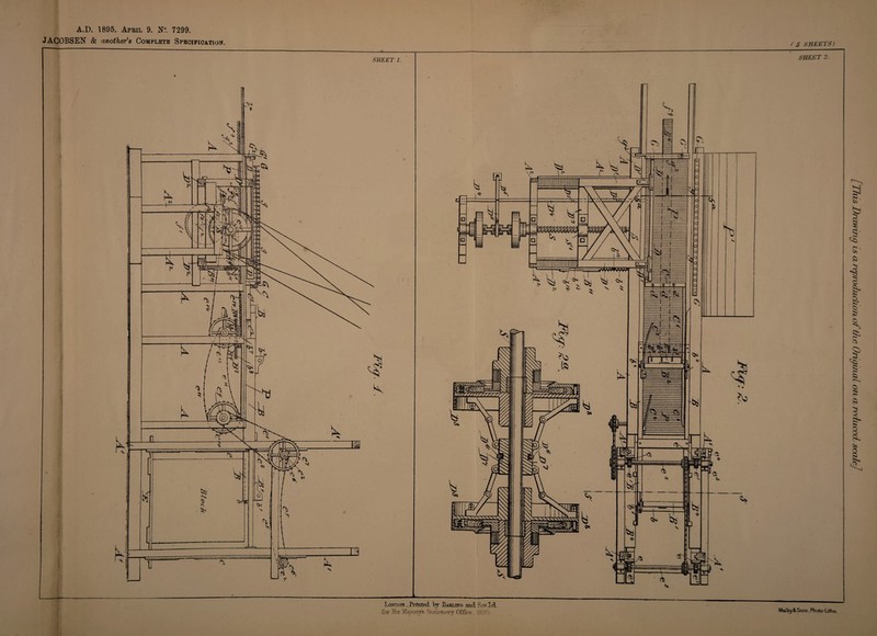 JACOBSEN & another’s Complete Specification. r 5 SHEETS) .LosT>asr._ Printed, by DaelinTt and Son id. for Ifer Majesty?. Stationery Office .3890 Matty AScns, Photo-Litho.