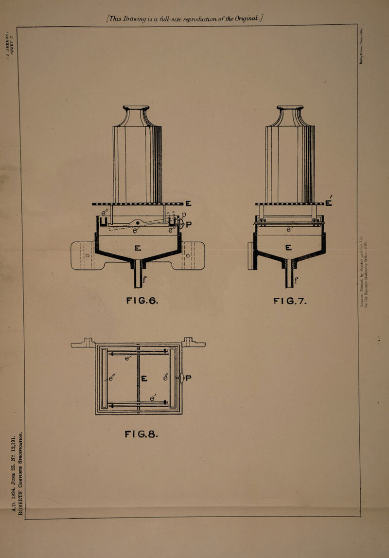 A.D. 1894. Junk 23. N.°. 12,191. ROBERTS’ Complete Specification. FI G.7. loj9Boir.-_Prin.tecL by IWj.bjs- tend. Son Ld. Mai by & Sons. PhoroLitfo