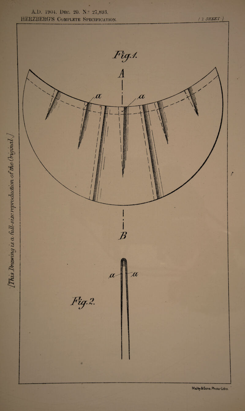 A.D. 1904:. Deo. 20. JS“ 27,803. RERZBERG-’S Complete Specification ! 1 SWEET i Mad by &$ona, PhotcrLitho.