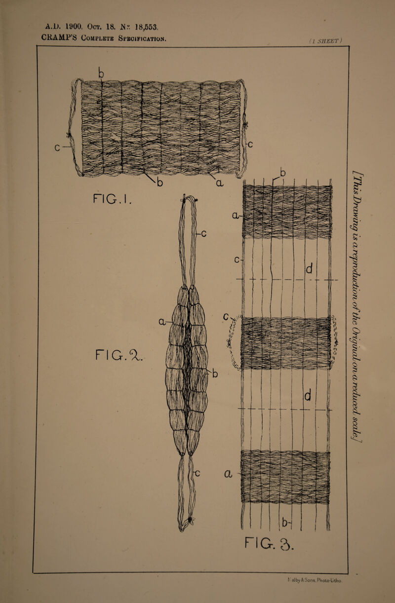 A.D. 1900, Oct. 18. JN.“. 18,553. CRAMP’S COMPLETE SPECIFICATION (1 SHEET) l ai by & Son s. Ph oto-Li th o. s Drawing is arenrodudfori of the Original on a reduced scale]