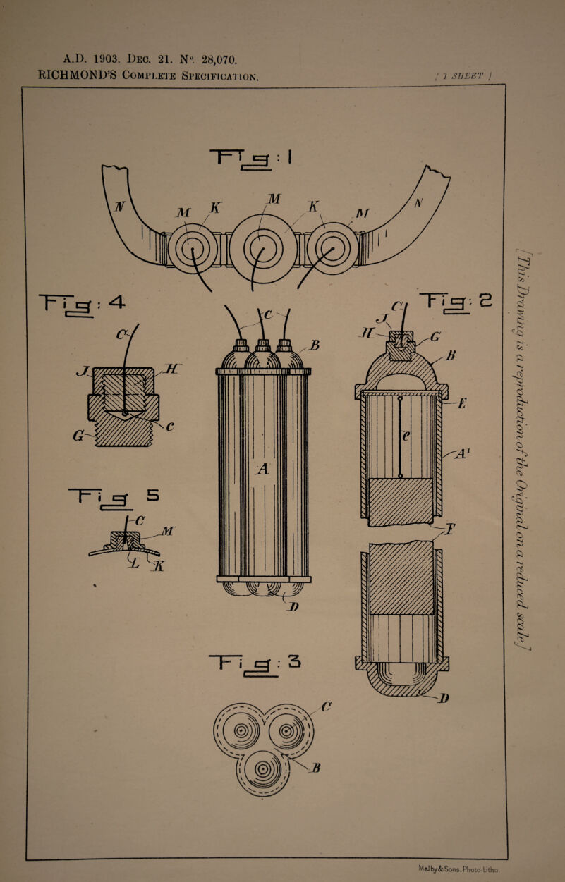 A.D. 1903. Dec. 21. N°. 28,070. RICHMOND’S Complete Specification. ' 7 SHEET ) MaJ by & Sons, Photo-Litho .‘•*4 Co * <*««! C rv ‘-VI s •> o* **u c° rv NJ 'S CH- cs C^VJ rv <V £ HS &- ft <o