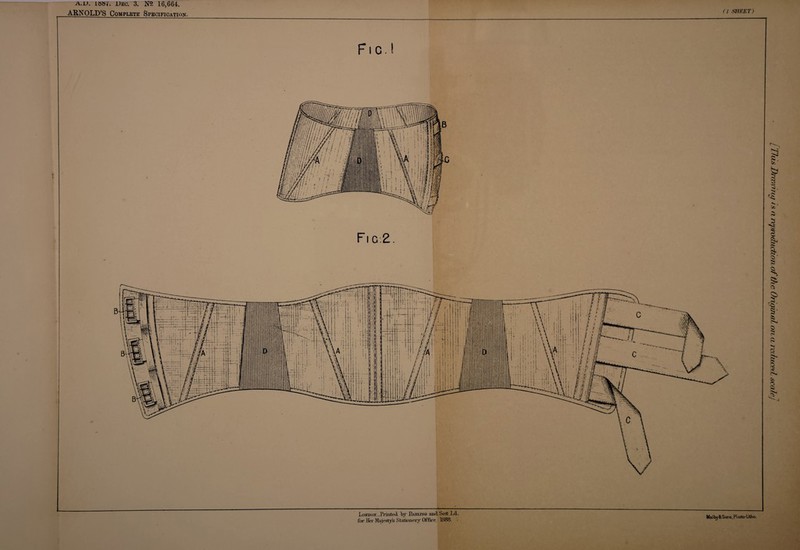 a.u. 18S7. .Dec. 3. N° 16,664. ARNOLDS Complete Specification (1 SHEET) F i c.! Fi 0.2. — London..Printed, by Darling- and Soft L4 for Her Majesty's Stationery Office 1888. ■ Malby &Sons. Piioto-litho. r~r t —j l Hus Drawing is a reproduction of the Original on a reduced scalej