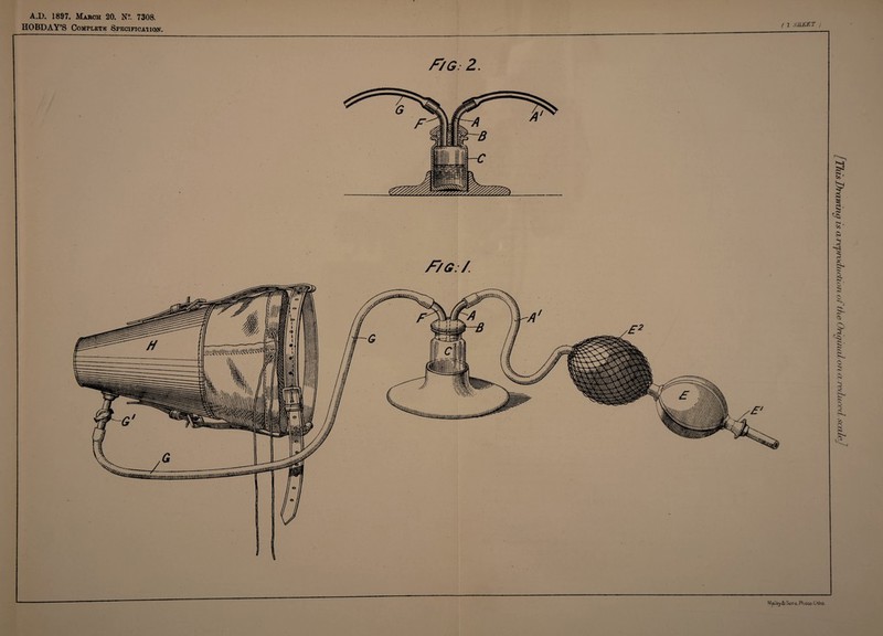 A.D. 1897. March 20. N?. 7308. HOBDAY’S Complete Specification. f 1 SHEET F/G: 2. F/G:/. [This Drawing is a reproduction ot 1 he OrigmxxLon a reduced sealed