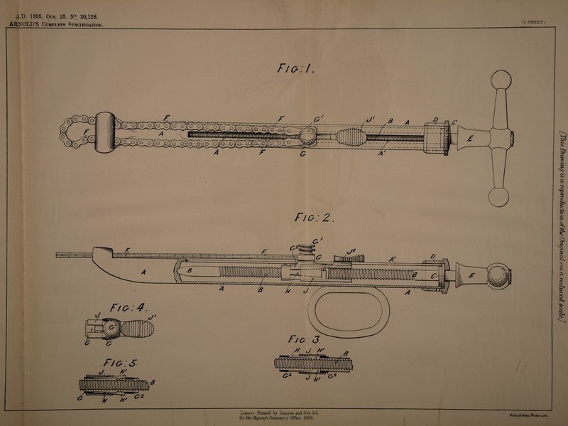 A.D. 1895. Oct. 25. 20,128. ARNOLD’S CoMPiiFTi? Specification. (1 SHEET j Fio: I. Fig: 2. loNDOir,Prin.ted lay Darldtot and Son Ld. for Her Ma),estys Stationerj Office. 1896. Mai bjf&Soos, Photo-Litho. [This Drawing is cl reproduction of the Original on a reduced sccde]