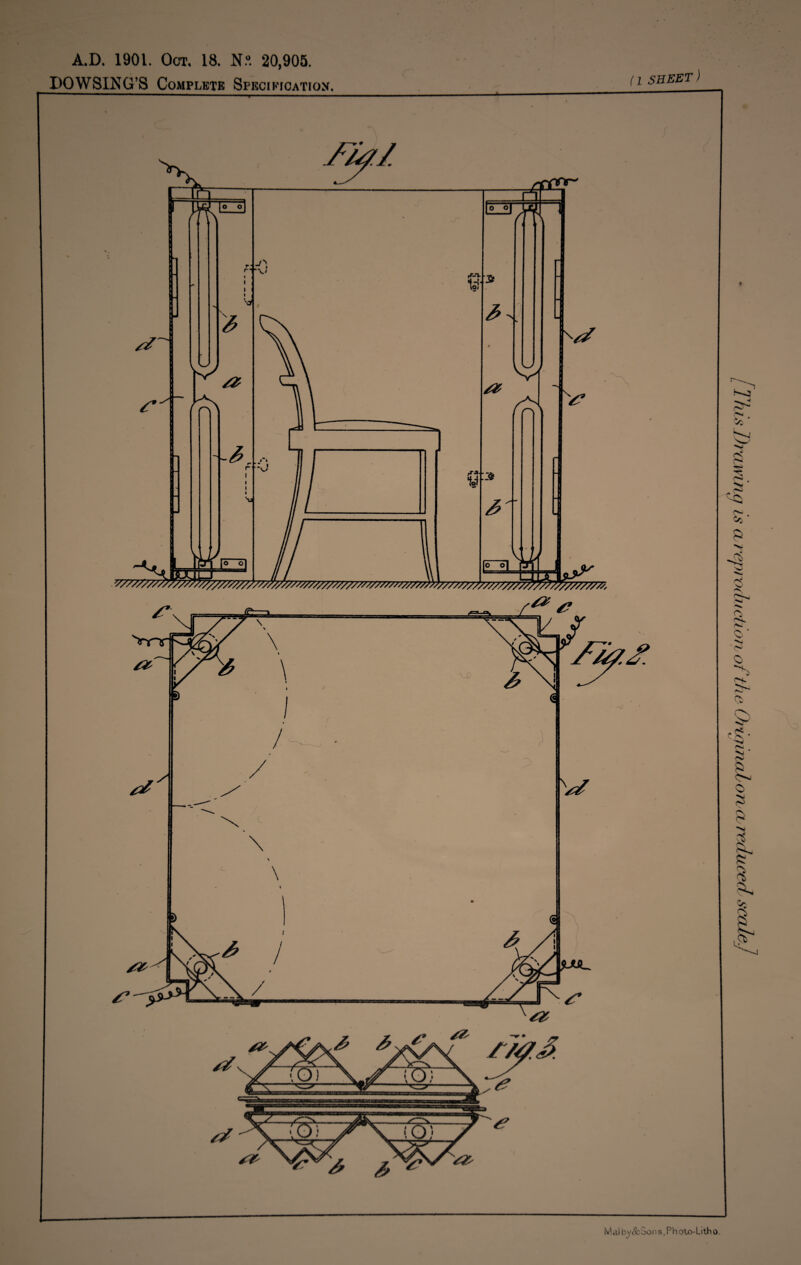 A.D. 1901. Oct, 18. N.°. 20,905. DOWSLNG’S Complete Specification. (l SHEET) y /u/J' / \ c. \ -V // //</£ A iV! al b v&$o r. s, P h oto- L i th o. XLWinxf is a reproduction of the Orunnalona