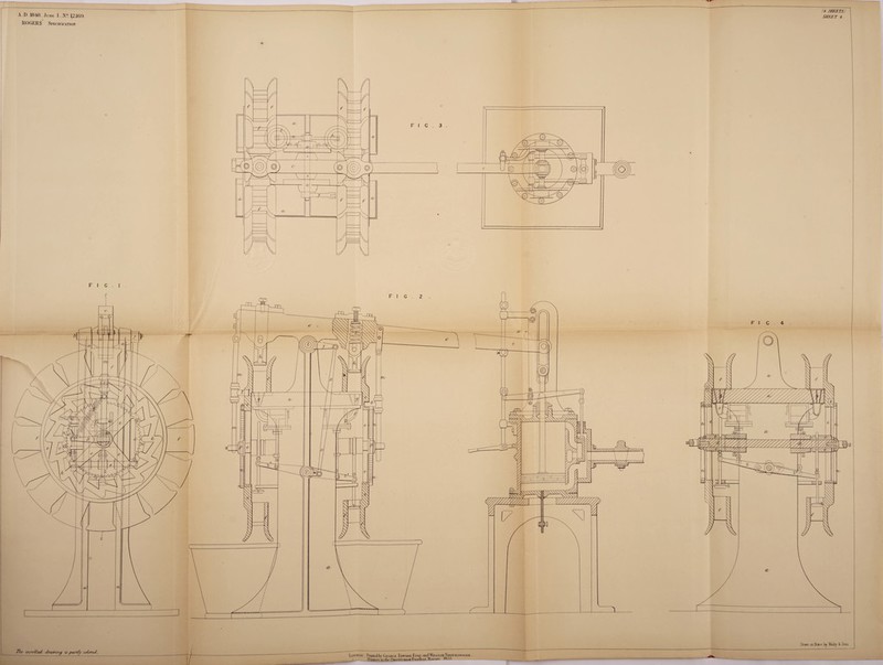 A I) 1848. June 1. N!' 12J69. 1 ROGERS Specification (4 SHEETS) SHEET 4. TU enrvlLecL /iraiymp is part/y co/vt-ed, . London : Printed br George Edward Eyue and Wiu.tAM Stottiswoode liiiilcrs'lollic OncensmoslKwelknt Maipslv