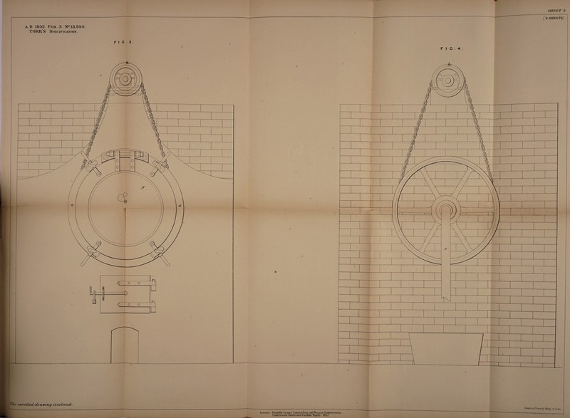 SHEET 2 (2 SHEETS) A.D. 1852. FEB. 3 N? 13,954'. TORRS Specification. F I C 3 F I C , 4- . Thsy ejzroU&d/ fjyf ’awing i# oolare-dj. _ 1 M ■ ____ Drawn on Stone Vy Malby &. Sons _ I.ondo v hinlcdhv Gkurci. I.irvaiidEvim- and William Sfottiswoodk, I’nntiTs Ionic Queen's most F.xccUenl Majesty*. 1857