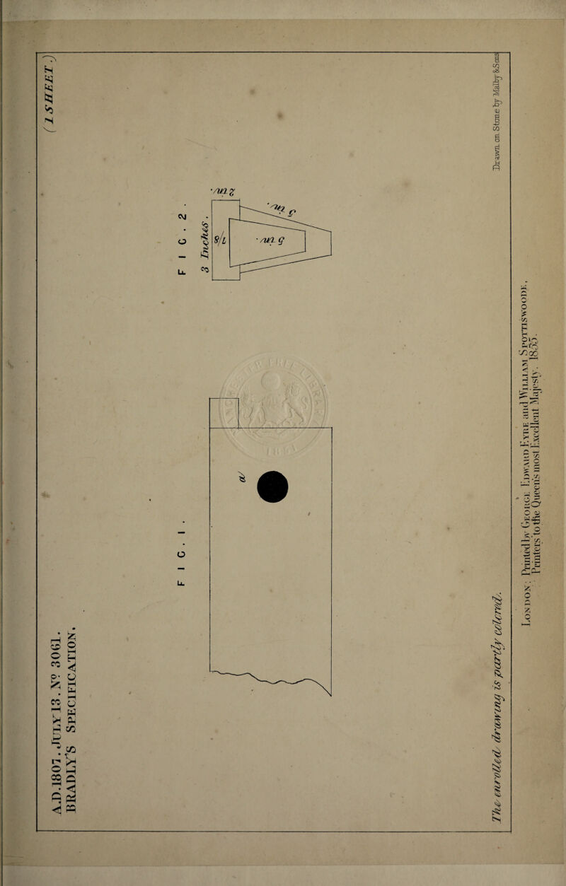 A..D.L807 . JULY 1:!. N9 30G1. BRADLY’S Specification. H tel is '/in% Tko efirotUdy drawing is partly colored/. Brawn. on stone tv Maity-&s ms