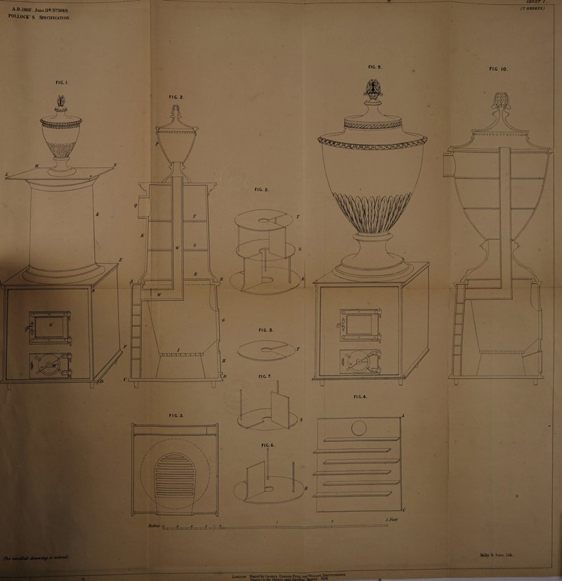 A.D.1807. June.ll%N?3049. POLLOCK' S Specification . sheet /. (2 SHEETS) FIG. 9. FIC. I. London: Printed by George Edwahd Eyuk and Wii.uiAM Spottiswoode Printers lo the Oueen's most ExeeDcn' Mairstv ■'a'’'