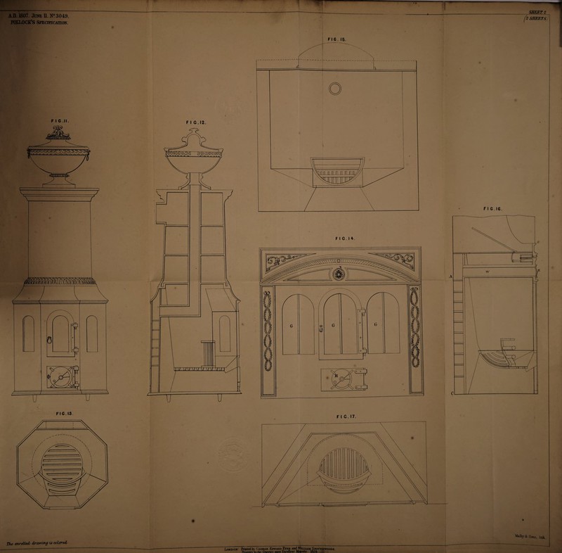 AB.B07. June H. 1^3049. POELOCK’S Specietcation SHEET 2 fa SHEETS F I G II. They enrolled* drawing is tu/Urred F I G. 17. LONDON: Printed li\ George Kpwaku Eyre and William Spottiswoode lYinters to the Queen’s most Excellent Matestv. I&5L » & Sons, irfli -J