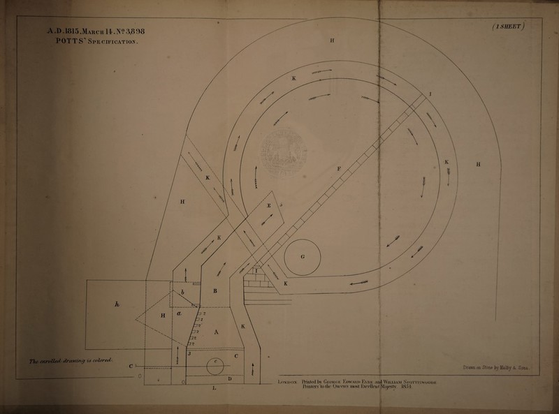 POTTS’ SpEcnacATion. The- enreUed- droning is colored^. (1 SHEET) .<'Ni)(L\. hitiliYl by I'-DWAito I'Aiu: 8n<l William Slottiswaiodk IViruors toilK' Qiummis most M;i|es1v. I(S,> 1-, Dra.wn on Stone joy Milby 6c Sons.