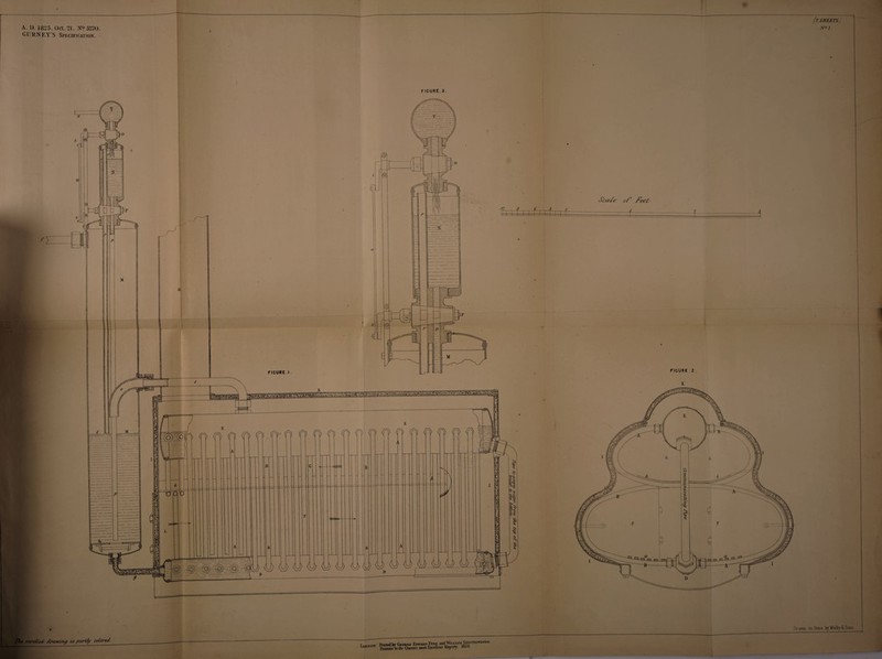 (z SHEETS.] A. 1). 1825. Oct. 21. N? 5270. .v« l GURNEY’S Specification. Drawn an Stone ly Malby L Sans. The enrolled* drewdrcg io partly colored [nVDON Printedby George EnwawrEnus andWileum. SpornswcoDr. Ionbon Queen's most Excellent Majesty. 1&>4.
