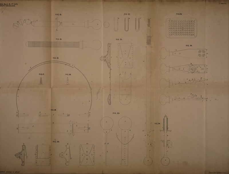 m i March. 18. N° G571. IVTvJN S’ Specification. (2 SHEETS) FI C. 15. FI C. 22. FIC25.