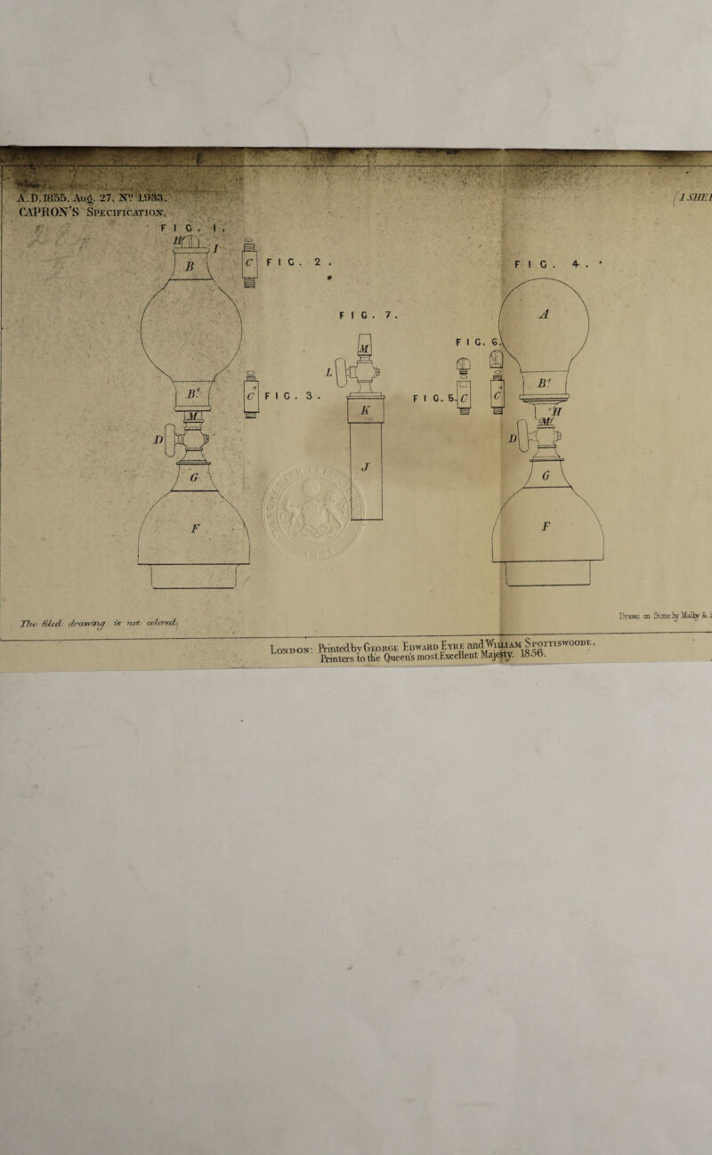 Thv filtcL drawing i* rurt colove/L. Drawn an Sterne ly Maliy & 1 1055. Air^. CAPRONES Specification, • ■ 1 SHE 1 C ■s* “f ••I*’ (dM?' • Lohlok: PrmtedbyGFOEOE Edward E™ ™dJ''“PM,f52,SWOODE