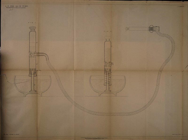 snprTm.mi*»** —it ■ [ A . 1) . 1858, Aug. 20, N‘:’1897 FIGGETT’S Specification. r I c . I Ihe filed/ dtmnncf is colored . > London ^ntedbjGEOROi'. LdwaudEyke and William Spottiswoode, Prmters lothe Queen's most Eicellfini MajestA’. 18o9. I SHEET .1 / Brawn on Stone ly MaDr; fe Sons