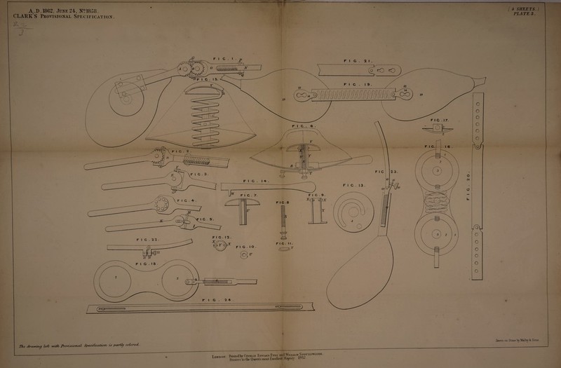 A.D. 1862. JvEE 24, CLAUK'S Proatsional SrEciFicATio:^. f 4 SHEETS.) PLATE 3. The drcuvin^ left with Provi^ioTicd SpeciAcaiiorv is partly colored- London IV„t«lbyC.to„c.E KwA„i>EvT,t a,,^ W,m.am Spott.s«uod,, IVmtraVto the Owfris most tsaellfivl Majaslv Ititi-