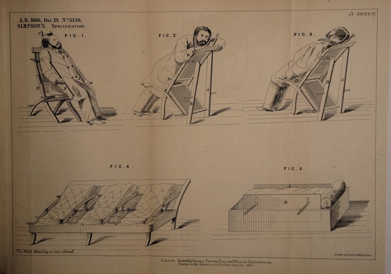 A.J). 186G, Hec.19, }*?3338, SIMPSONS Specification. The fihzcL drccwuig u riot coburecT Drawn on StcsneloyMaTby k Sons. London, jointed hyOtoDGr. Unworn Ktkk and Wm.r am Spottiswoodf