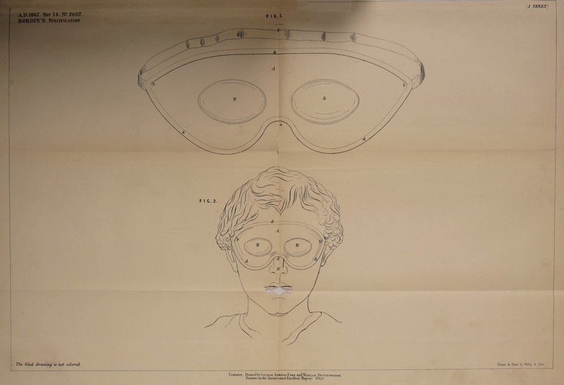 BORDIN’S. Specification F l G. I. /J SHEET) The filed draxtuu) is not colored. Dra-wn an Stone hy MaJby k Sons- London PniuedliyQeorge Edwaud Eyre andWiu.iAM Spottis^oode . Printers to the Queen's most Excellent Majesty 1868