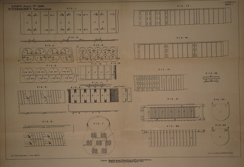 A.D J871. June 1. IN? * 14G0. F j c . I . <riiii t <=rii iir^==- 111::== 1 c Z C Z C z CL j 1 J_ <ni J_ ifflO ®c^ i <ai[i . —1 F I G . 2 . 0^^ ^ c c F I C . 3 . F I C . 5 . A ^A ^ A / -<r]i. jji> \ / <=iL jjn=> \ / <3ir i]iO“ \ / ■———' n i' c Hr c c ll^/ w=^ j 1 c V C ^ F I C . 9 . Thd filed drawiTvi is not colored. F I C . 13 . / 2 SHEETS} SHEET 1 F 1 C . 14. F I C . 1 5 . f F I C . 33 =^= ,j1 U F \ C . 3\ . F 1 G . 34 H :b Drawn on Stone Toy Malloy & Sons. London Rantedly George Edward Etre andWiluam Spottiswoode Printers to die Qoeen^ most EH?elletitMaieslT io7i.