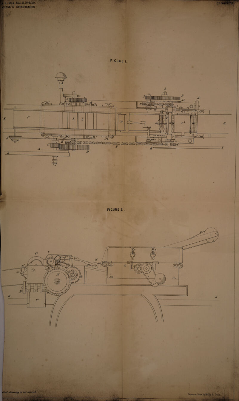 PA D . lS54.JuiLe.21.N?l359. Hhase’S SPECIFICATION. I h , < * T'.r'Xi'- • -V . \ pi ~o FIGURE 2 . \ * Drawn on Stone DjrMalby & Sons.