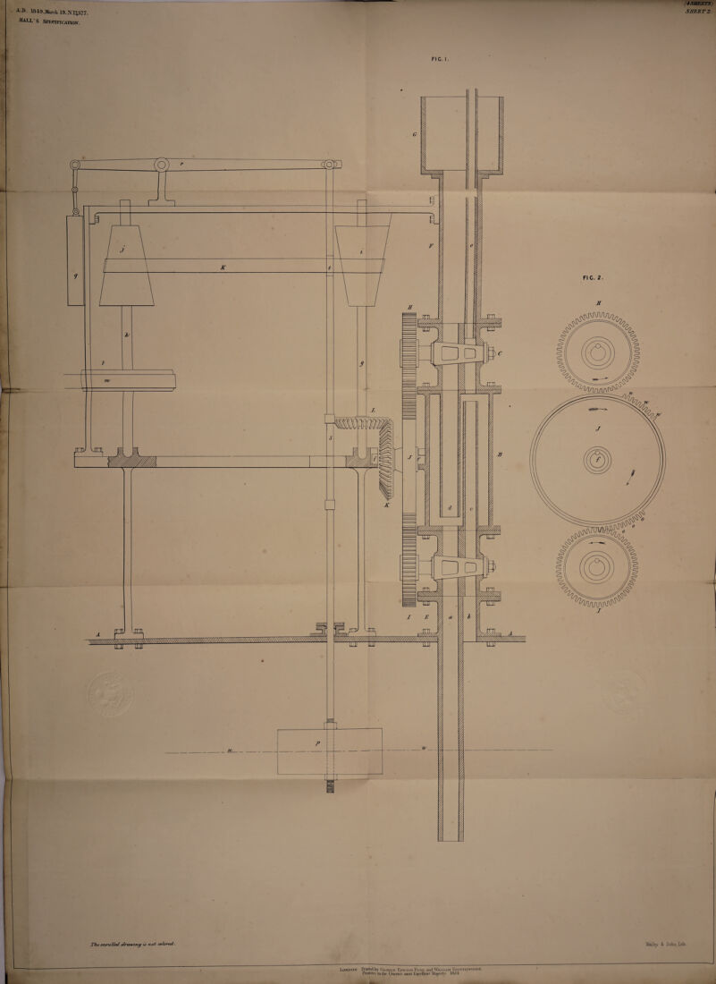 AJ). 1849JMarch 19.OT^27. SHEET Z. ’ S Specification. FIG. I. London Printed by Gkohgk 1u>waiu> Kyuk .ukI William Spottiswoodf Printcj’s'toilie Queen's most Kxreneni Majesty. I8.51*