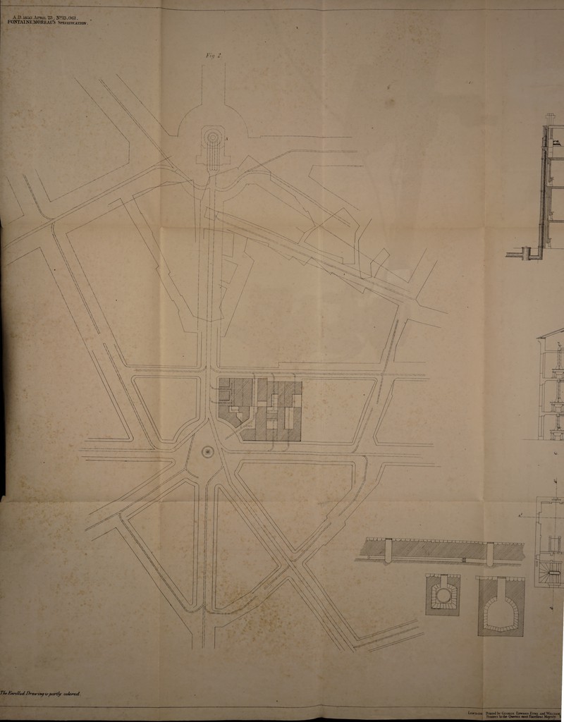 A.D.ibso.Apbh, 23 . N? 13,061. FQNTA1NE MORJ-iAIT’S Spkcificaiton . i Fiq 2. Tfte Enrolled Dratrmy irpartly colored'. . — London Rutted by George Edward Eyre and Wu.uam lYtuters to the Queens most Excellent -Majesty 1<