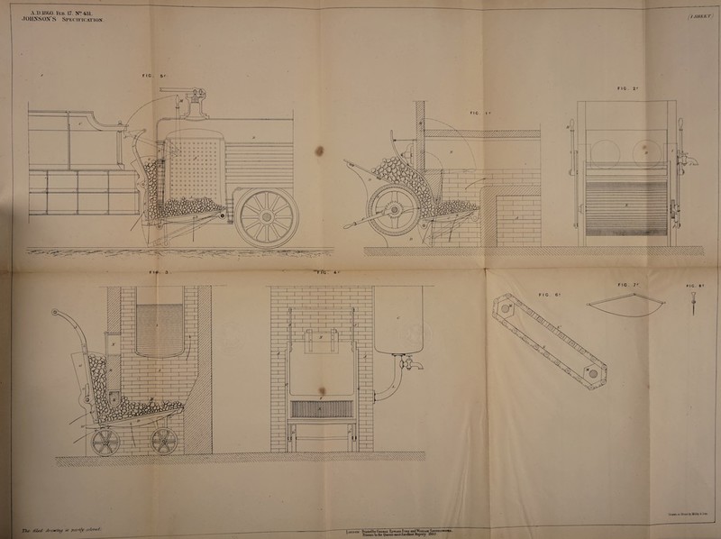 JOHNSON'S Specification. i sheet) > FIC . 5* F\*. 3 . } They died drearing id j/ar-dj crtsred: London . Printed by George Edward Eyre and William Spottiswoode , Printers to the Queen’s most Excellent Majesty. 1860 .