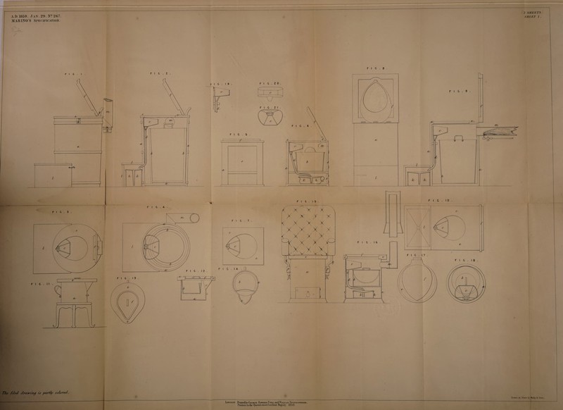 MAR I.VOS SPEC1FICATION. f 2 SHEETS — - FI C . 8 . TIu’ filed drawing if partly colored. . -al -T Printers to the Queen's most Excellent Majesty 1859. Drawn on Stone oy Malty & Sons.