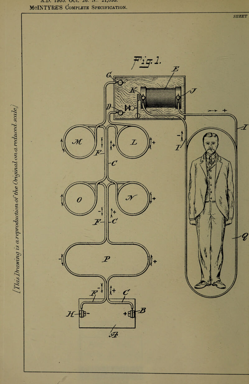 /This iJrawiru] is cl reproduction of the OrigmaL ore cl reduxexhj scaled IVV’J. yjKjl. iU. MclNTYRE’S Complete Specification. SHEET