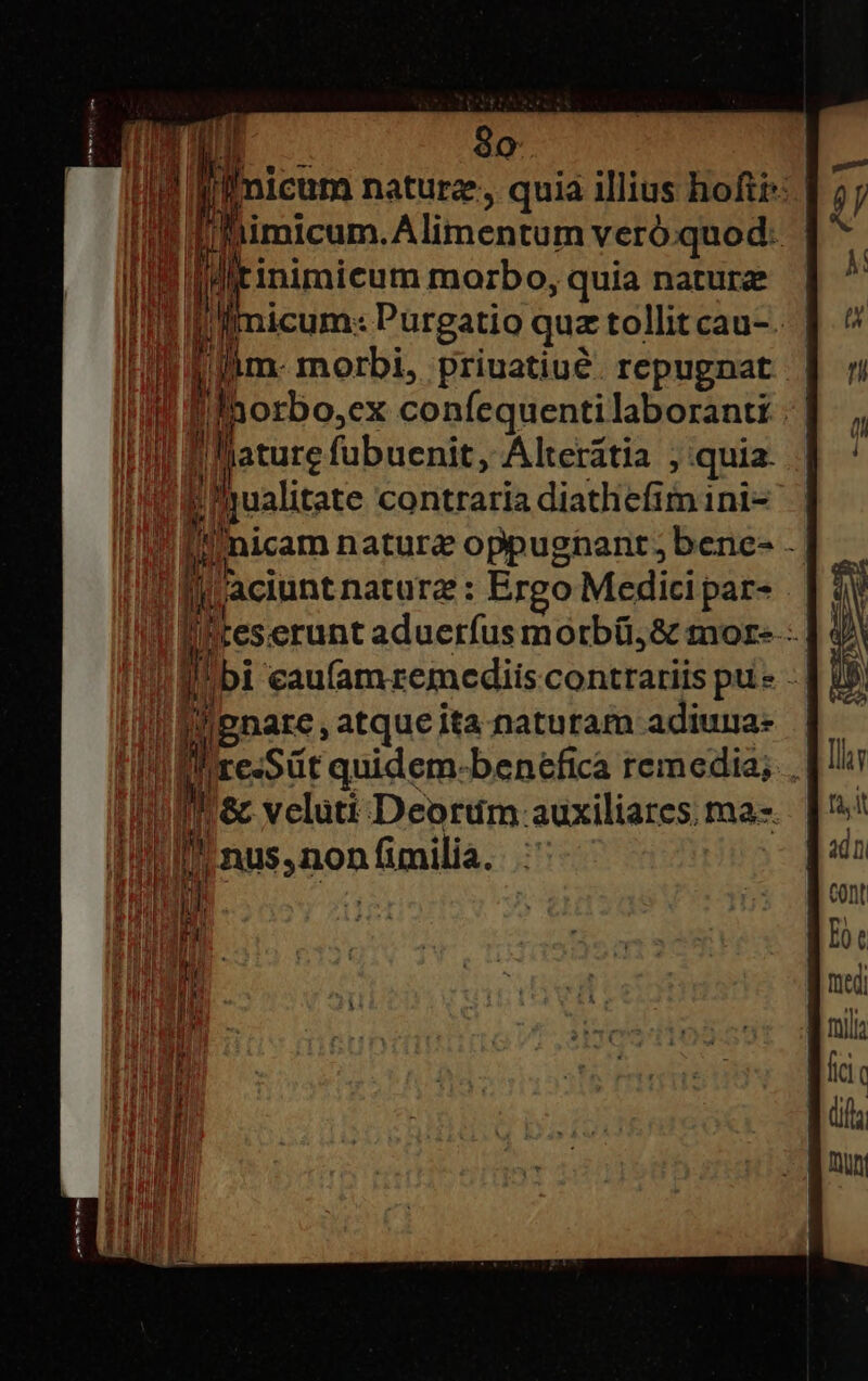 V b V So. is if ffmicum naturz,, quia illius hofti»: !i [himicum.Alimentum veró quod: IW — iioii ideis quia natura ill micum: Purgatio quz tollit cau-.. | Jim- morbi, priuatiué. repugnat | I/flnorbo,ex confequentilaborantt llature fubuenit, Alterátia , quia. ms liualitate contraria diathefimini- | !'Iinicam natura oppugnant ; benc- - iiraciunt nature : Ergo Medici par- ! F'Éreserunt aduerfus morbü,&amp; mor. | i bi eaufamremediis contrariis pu» - li genere ,atqueita naturam adiu: (A resa quidem-benefica remedia; . Wn veluti -Deordim. auxiliares. ma Il! nus, non fimilia. 1 : n m Tus. aed PAL MM IE LE b C | | I |