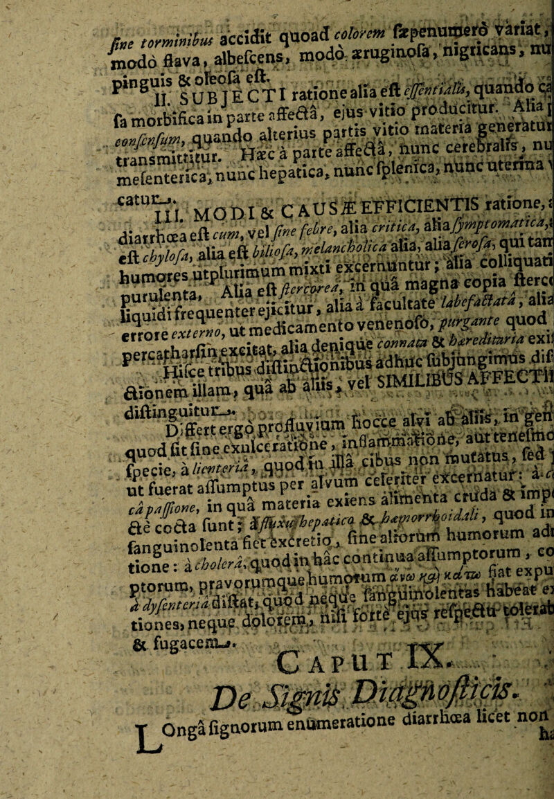 modo flava» albefcens» modo SErugniofs», nigncan , pinguis ratione alia eft effindatis,.quando'3 fa morbifica in parte sffefta, ejus-vitio'producitur. Alia { famorbihcainp ^ h vkio rnatena generatur ;S2X£ H«»P?.£S«SKgSKa mefentencainunc hepatica, nunc fplemca, nunc utenna i £atUa‘l MODI & C AUS/EEFFICIENTIS ratione,i Vel (tnefebret alia critica, &\zfympt ornatic a nYiaeftbilbfe melancholica l&a, iiiifirofa,quitail excernuntur; alia colliquad h Wfntf P AUa eft tofe iti M magna copia fieret ut medicamentovenenofo,quod errore ex ’ . (fpniaUe connam 8t bareihmna exi CviOUGiu 2*yjL ditf“n^Sfl«rdMOiiuvium HoCce afol ab aliis, in gfe$ ^i^srssftsss; q“od | Ae coda iunt? ^r^ror^f°ifJ^ ’ ^U°^_ fenguinolenta fieclxCredo., fmealiorum humorum a* jjtorum, RgSS nSfSgSefes Habeat ei llg WSt *r* & fugacem^. H A PUT iA^. Ve Signis ,1 >A y Qnga lignorum enumeratione diarrhoea licet nori