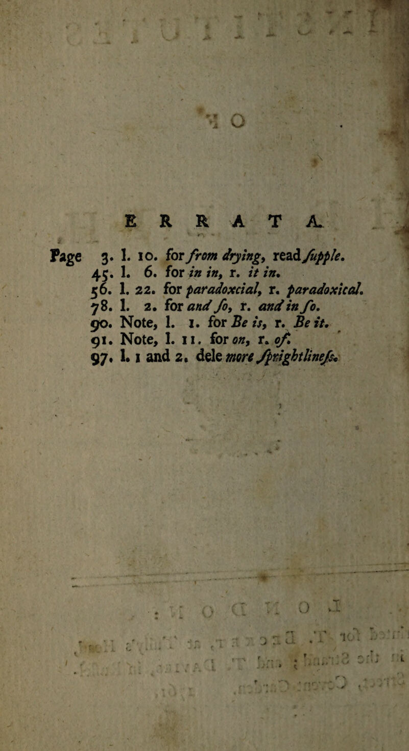 • '' i\ #■ t ERRATA. r \ ** *■ t ~ Page 3. 1. 10. for/rom drying, rC2id/upple. 45, 1. 6. for in in, r. // in* 56. 1. 22. for paradoxcial, r. paradoxical. 78. 1. 2. for and fo, r. and info. 90. Note, 1. I. forR^/V, r. Beit. 91. Note, 1. II. foro«, r. 97* 1.1 and 2, dtd& more/prightline/s* Vr 0 A O Vv