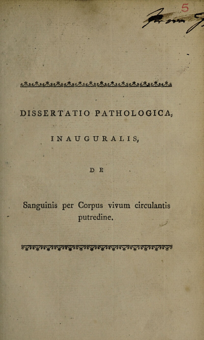 INAUGURALIS, DE Sanguinis per Corpus vivum circulantis putredine, *