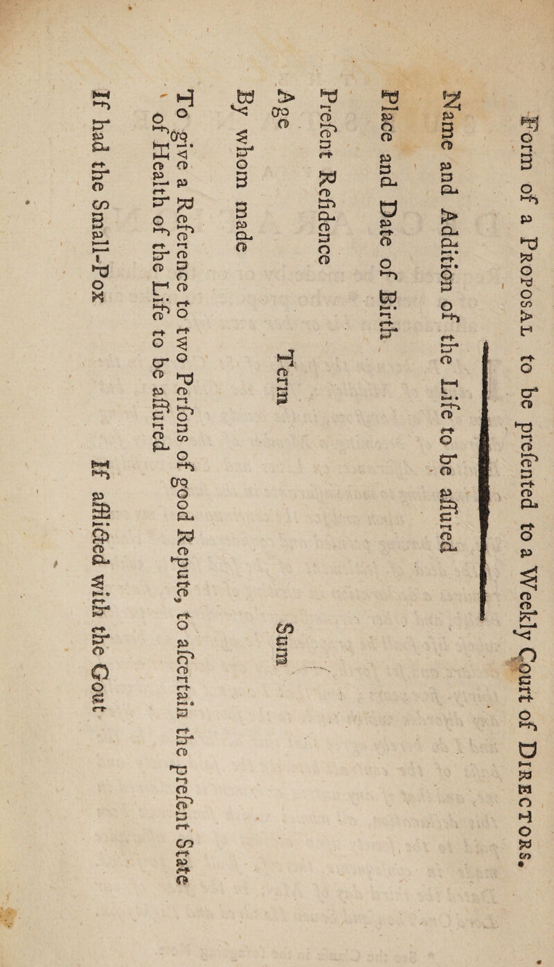 If had the Small-Pox If affiifted with the Gomt ' 5-3 ffi <5 a cd p C-* p o £T CD & CD cr> CD •n n> D o o> rf o' O .«■* *■* o ^ cr ° ° TJ p n> 8 3 ►+S €TQ O O Cu n> *T3 SS «-* o vs r* o p n> ct> r> P ►—» • S3 sr CB **n ►-I CD C? cn p <rs> fed o 3 3 p Du a 5> CTO CD hd ft> tr> Cu CD 3 O o »Td >»'■*** o CD P D Cu a p r-h CD o fed M • Ct- £T 3 CD P P cu > cu Cu a S3 o orm of a Proposal to be prefented to a Weekly Court of Directors.