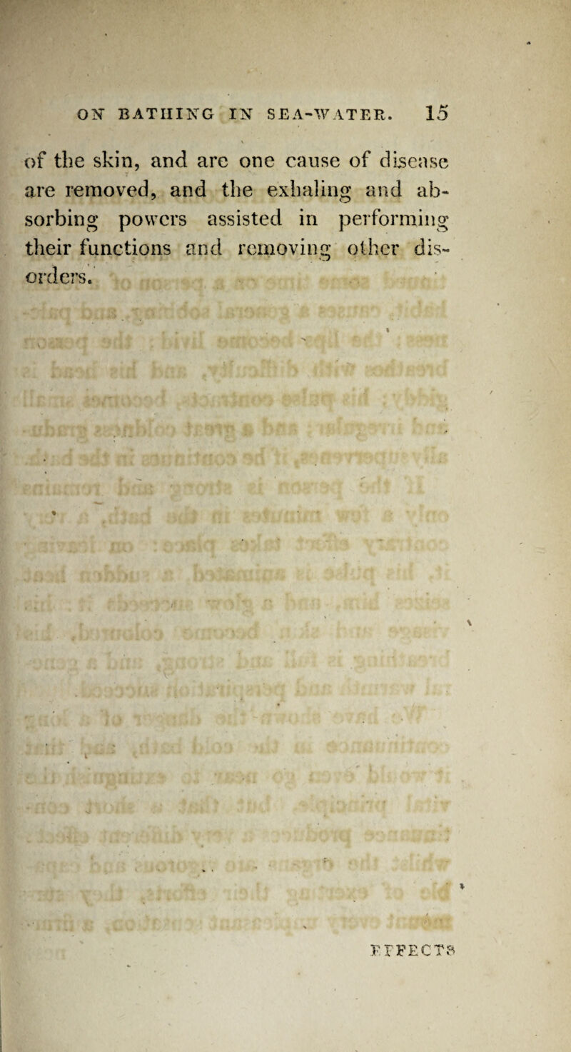 of the skin, and are one cause of disease are removed, and the exhaling and ab¬ sorbing powers assisted in performing their functions and removing other dis¬ orders. \ *