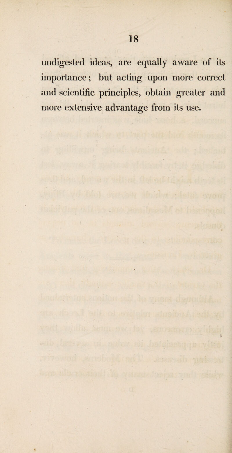 undigested ideas, are equally aware of its importance; but acting upon more correct and scientific principles, obtain greater and more extensive advantage from its use.