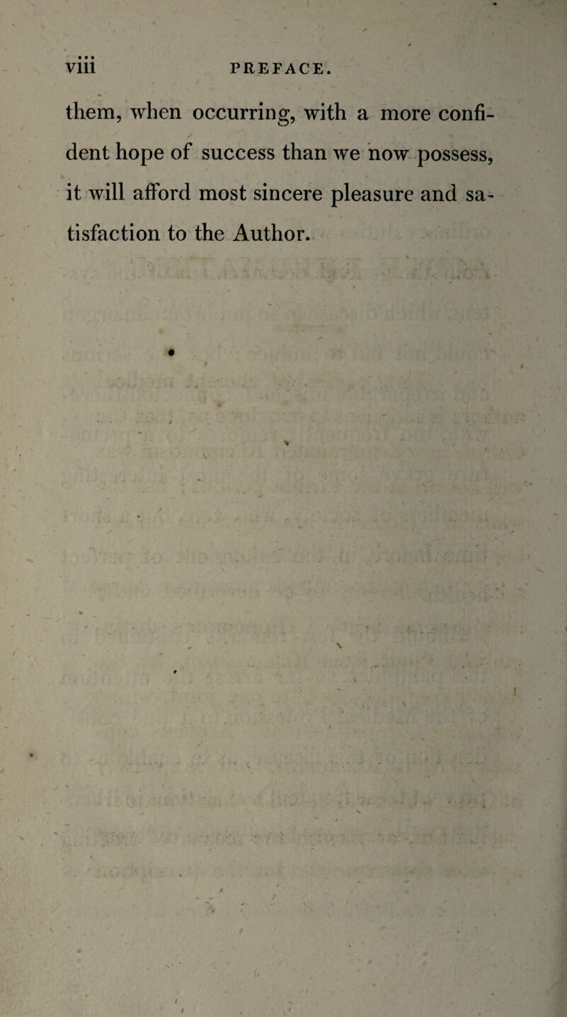 them, when occurring, with a more confi¬ dent hope of success than we now possess, it will afford most sincere pleasure and sa¬ tisfaction to the Author.