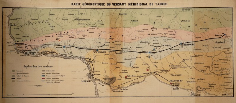 'IDSTKIS yitvii/ni TPerdëkopf ■Va lift/A, Jspaisdned/ mwm Hefiricli ^Vehrheini Xeuhaf llridertstadt Gbükopf Ilichelbei Winfefbuche Zieglerlupl’ 01) Rossliacli Keldliero Kl. Slumlei Roflie’B °CkuhüUnt HoheWuriel. Schlojshorn Herzberâ, IVomjieter ( (lutin- Kii'ijy. ttohe (Oitixel Benttnaucr KoTben B*. Allkôuid « ^ Ikmnen tarderlloh mifdnn HirtiUsjinm» fiabm j R»pf' / _.1- Bleibesiopf (icis flo Xaimeim Sdüâfcrs Kojif ^(imriffjitwm SdiUmyaixid HohaAOee 1! alim Küptt- ’Wëwsèîfauei^ f ï&abethmsf, (Goldçndie \ Di<bner Ju.j.r Eichel Bj, 4 e* cFalhcnetei/L nomEtu; I jKirfiko|if VuWhIBlu- <<PKellers Ropf 1 IWsert Cùslint Schanzen ®Namod îietlbei*^ Ttauibaca IvEberbnrh MB01 toRuncnSial \ IlLrintfrm ®Soiiuaibiiy HarteJl; Xied.vdd. iSalitpiefl BJischbach Kiedrùh ® Ifiwfoti, lbJffllstadt« S K|»|)sieirV dxxen. rSonier-flteiui 9 Holzh/msm S taufen Ll<i lloruaif llih-ilihft/l Mcdawaêh [Xeumhi \ Bicrrtadt ELTFIL fenbadi yünnh't ® iMosliat ®Bm-gqrdfènrode ® Vr.KraLen Erbstadt « \ , Kincheu1® ’KIJarbcit ; \ Bonames (Bmhenlu’im liedeiiac ®Erhadiotm Xd Erleiibach ® Xordfvirtadt lltuldcimlieunT /?■Xidda fl' UoTtehreid ^Rendrl HOFHfHM fmm }fiir.rl)rriti ® Ilifte/ilii’ri/i’n leim IFt.Menlrldlo uorHS' HieJ lUrfrhlm ^MKEXHEDl KASTEJj PI BaUerslieiui y^nudm fWeilbadi Kihanstàdtni ^Honn Sveldmch ® Wicket BANC FORT xi eus Ex ILWSEN Flbrslieim Husselsheim rv- OFFEXBACH KARTE CE DU VERSA VT MERIDIONAL DU TA UN US HlStlFX Ifll fx Brj. RorllUg ! / IkplicaSion des couleurs I J Güiuwacke i i Ijhiamte duTiuinus i i Schiste du Tmiims Basalte i I Formation» tertiaires ir-.vin-'-.'od Arsile marine V////À Calcaire d eau douce t 1 Sources salines ninriafiques M>iWi Sources sulfureuses Direction delà ôrarule rupture du sol de la moulaâne Lieux