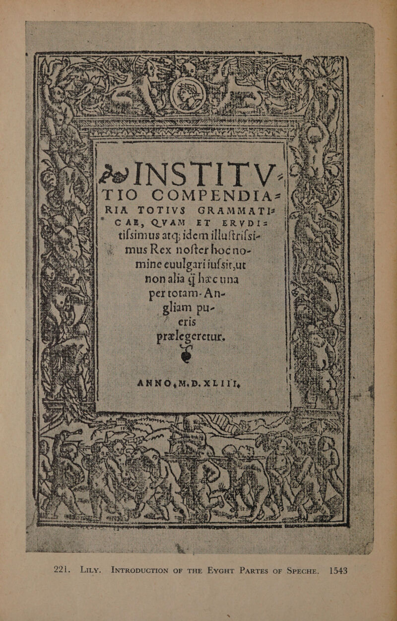 TIO COMPENDIAz. | RIA TOTIVS GRAMMATIZ CAE, BOGE, ET ne “mine ue s -nonalia q! PC una  221. Lity. INTRODUCTION OF THE EvGur PARTES OF SPECHE. 1543